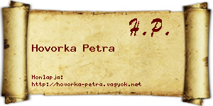 Hovorka Petra névjegykártya