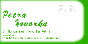 petra hovorka business card